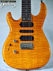 Photo Reference used electric Carvin guitar for lefties model DC747 7 String in Antique Yellow