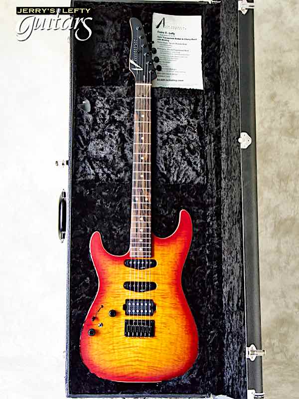sale guitar for lefthanders new electric Anderson Cobra S Satin Amber to Cherry Burst No.822 Case View