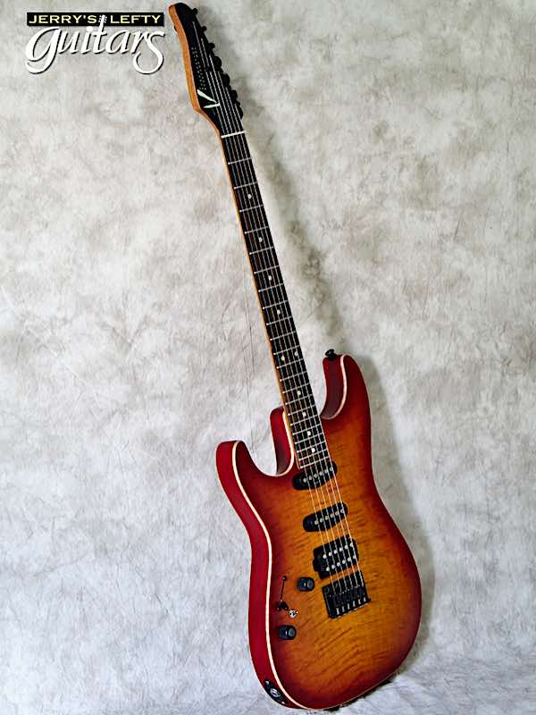 sale guitar for lefthanders new electric Anderson Cobra S Satin Amber to Cherry Burst No.822 Side View