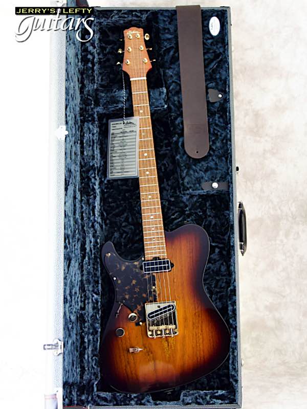 sale guitar for lefthanders new electric Asher T Deluxe Tobacco Burst No.275 Case View