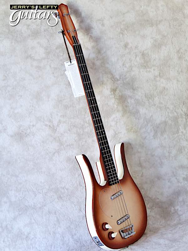 sale guitar for lefthanders new electric Danelectro Longhorn Bass Copperburst No.771 Side View