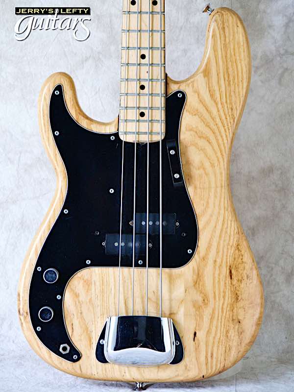 sale guitar for lefthanders used 1978 Fender Precision Bass Natural Electric No.514 Close-up View