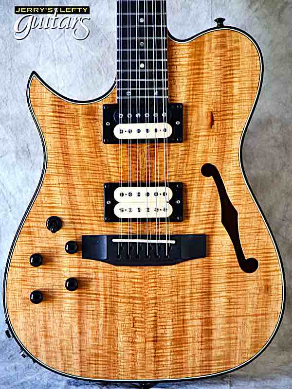 sale guitar for lefthanders used electric Carvin 185 Koa 12 string No.115 Close-up View