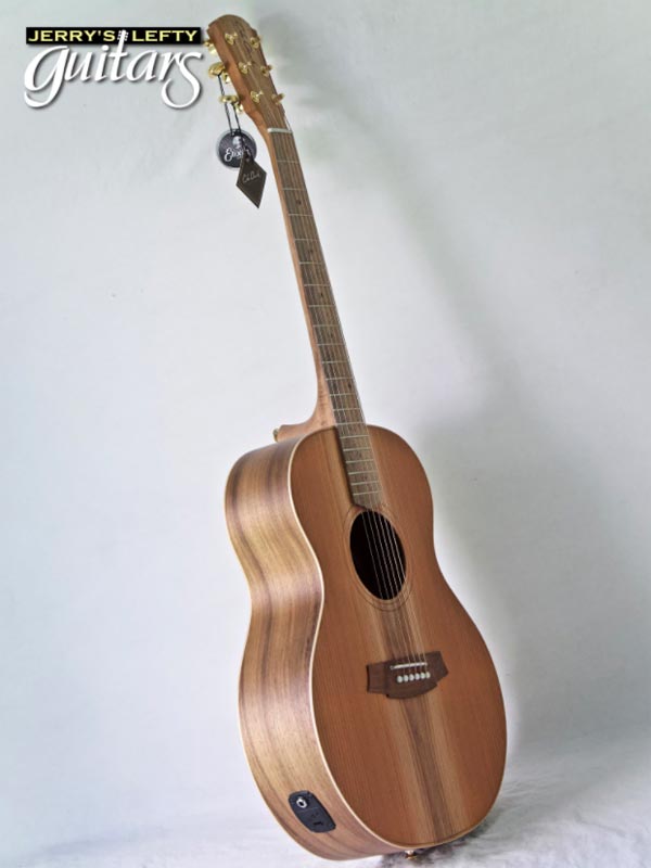 for sale left hand guitar new acoustic Cole Clark AN2E Redwood-Blackwood Side view