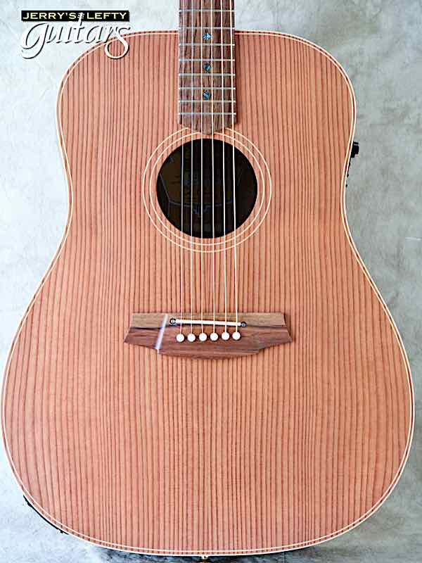 sale guitar for lefthanders new acoustic Cole Clark FL2E Redwood-Blackwood No.527 Close-up View