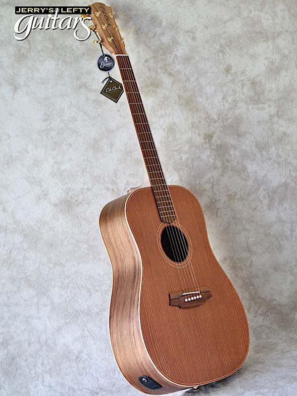sale guitar for lefthanders new acoustic Cole Clark FL2E Redwood-Blackwood No.527 Side View