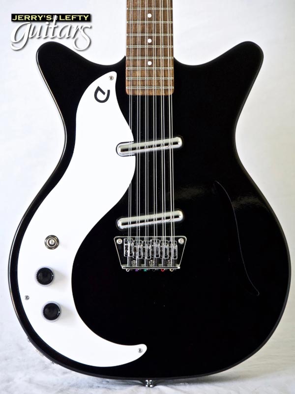 for sale left hand guitar new electric Danelectro 59 Vintage 12 String Black Close-up view