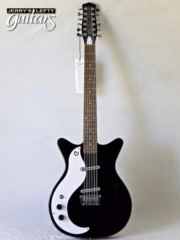 for sale left hand guitar new electric Danelectro 59 Vintage 12 String Black Front view