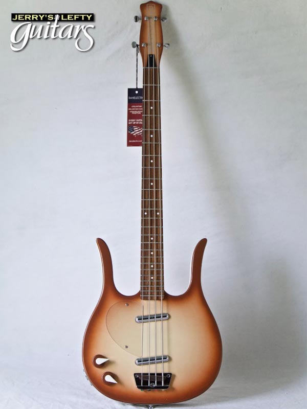 for sale left hand guitar new electric Danelectro Longhorn Bass Copperburst Front view