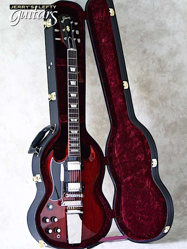 sale guitar for lefthanders used electric Gibson Custom Shop 1964 Reissue SG Standard Cherry w/Vibrola No.702 Case View