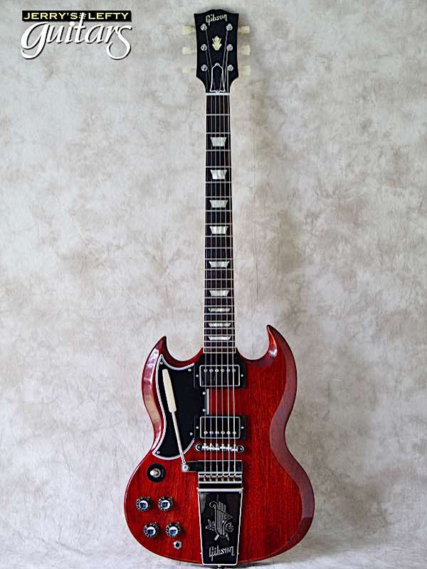 sale guitar for lefthanders used electric Gibson Custom Shop 1964 Reissue SG Standard Cherry w/Vibrola No.702 Front View