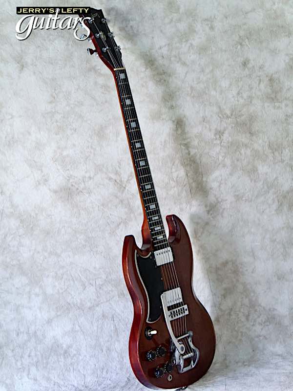 sale guitar for lefthanders used electric 1974 Gibson SG Standard w/Bigsby No.711 Side View