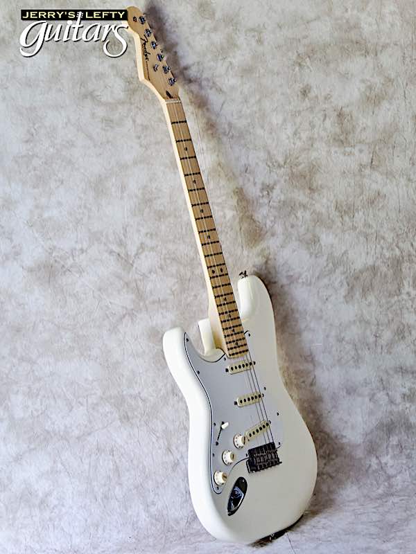 sale guitar for lefthanders used acoustic 2021 Fender American Professional Stratocaster Olympic White No.797 Side View