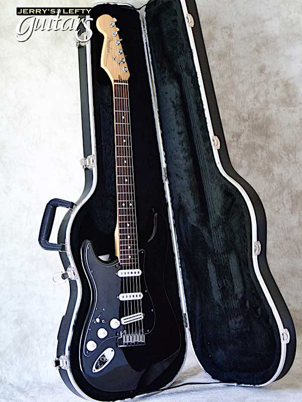 sale guitar for lefthanders used electric 1998 Fender American Standard Stratocaster Black No.340 Case View