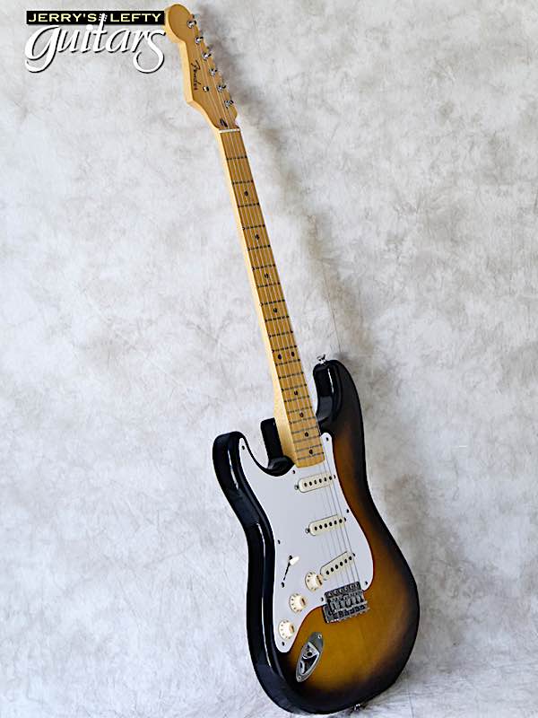 sale guitar for lefthanders used electric 1996 Fender MIJ Reissue '50s Stratocaster 2 Tone Burst No.467 Side View