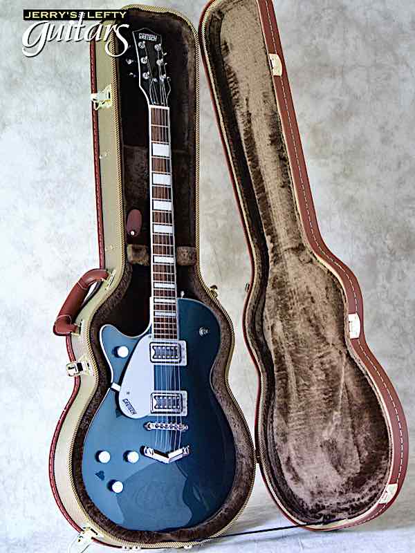 sale guitar for lefthanders new electric Gretsch 5220 BT Jet Jade Grey Metallic No.536 Case View