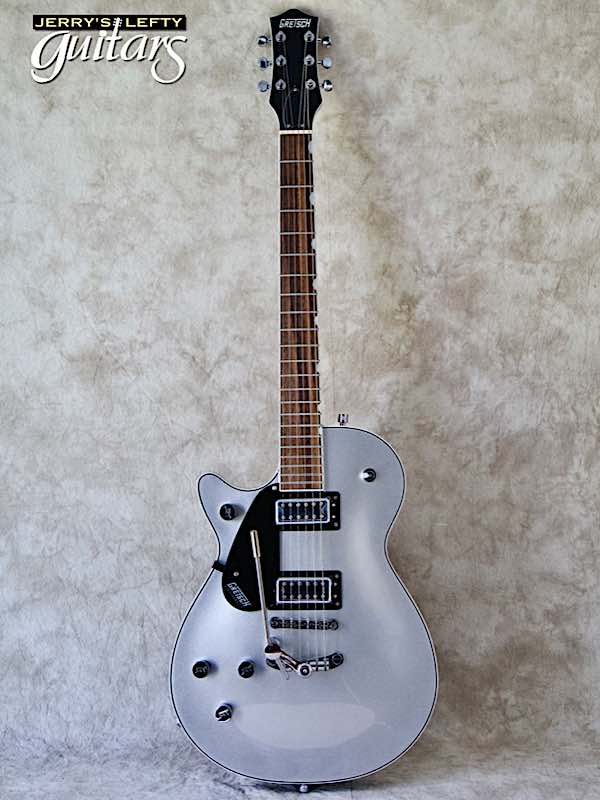 sale guitar for lefthanders new electric Gretsch 5230 FT Jet Airline Silver w/Vibrato No.495 Front View