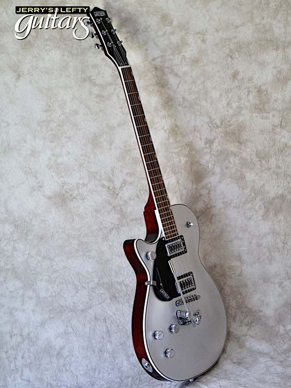 sale guitar for lefthanders new electric Gretsch 5230 FT Jet Airline Silver w/Vibrato No.495 Side View