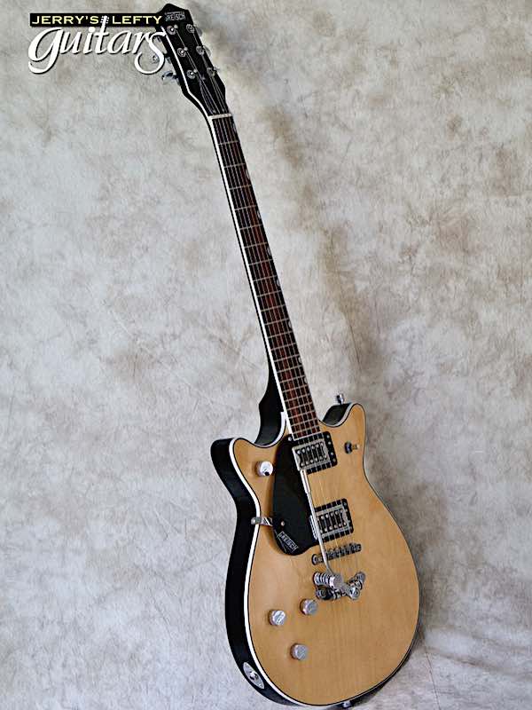 sale guitar for lefthanders new electric Gretsch G5222V Double Jet Natural w/Goldo Vibrato No.408 Side View