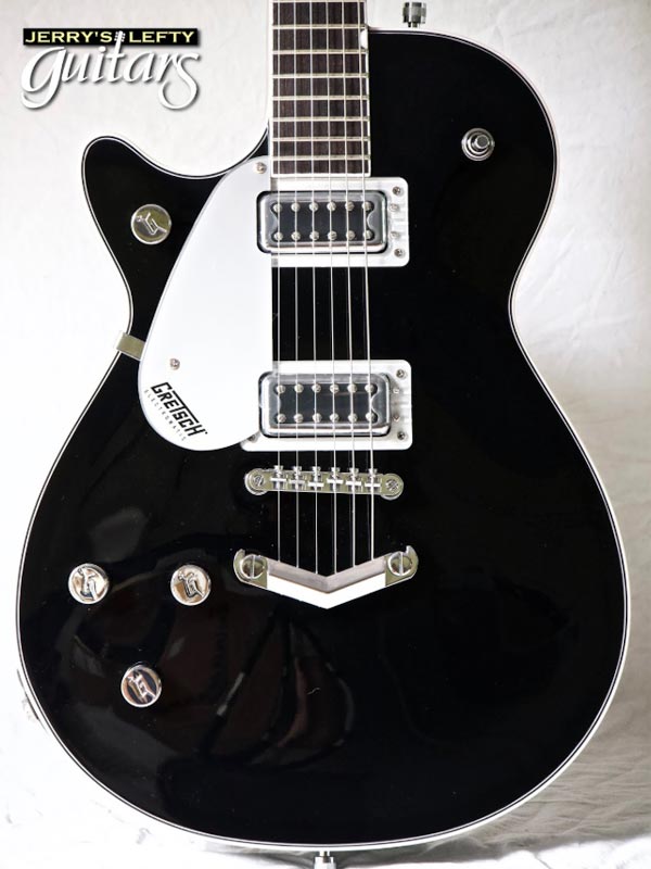 for sale left hand guitar new electric Gretsch G5230 EMTC Jet Black Close-up view