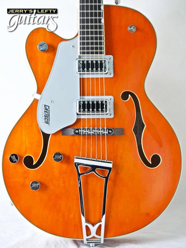 for sale left hand guitar new electric Gretsch G5420 in Orange Close-up view