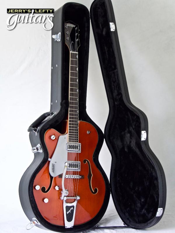 for sale left hand guitar new electric Gretsch G5420T Orange Case view
