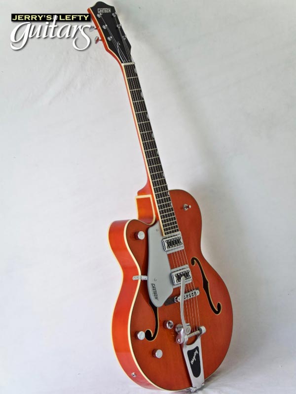 for sale left hand guitar new electric Gretsch G5420T Orange Side view