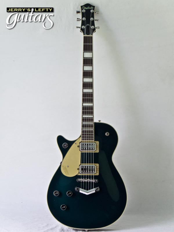 for sale left hand guitar new electric Gretsch 6228 Players Edition Duo Jet Cadillac Green Front view