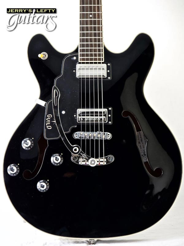 for sale left hand guitar new electric Guild Starfire IVT Black Close-up view