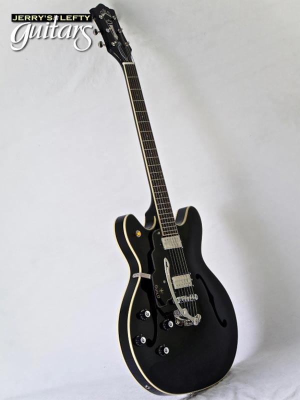 for sale left hand guitar new electric Guild Starfire IVT Black Side view