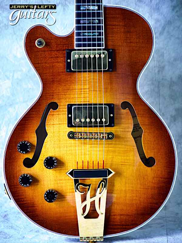sale guitar for lefthanders used electric 2000 Heritage Millennium Eagle Almond Burst No.002 Close-up View