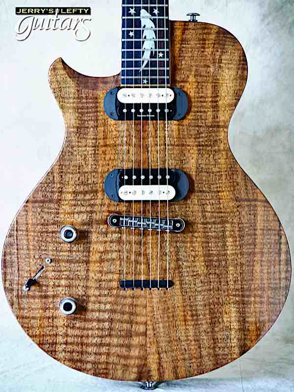 for sale left hand guitar JET Caldera Flamed Walnut Natural No.267 Close-up view