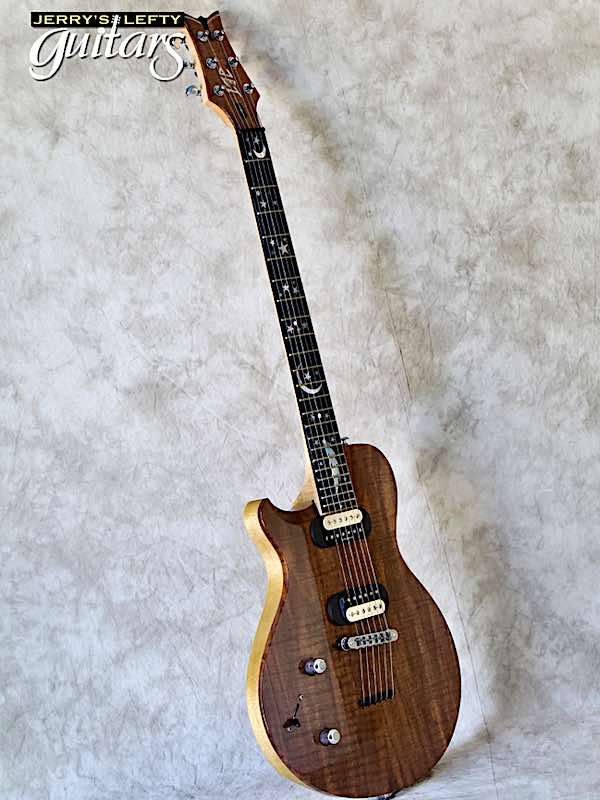 for sale left hand guitar JET Caldera Flamed Walnut Natural No.267 Side view