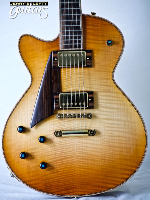 for sale left hand guitar used electric John Monteleone Desert Sunrise Solid Body No.1 Close-up view