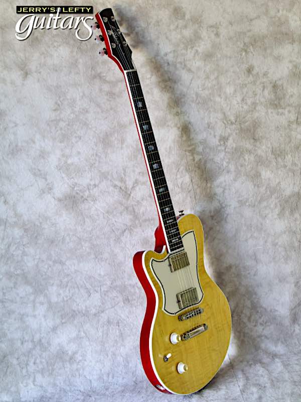 for sale left hand guitar Kauer Starliner Deluxe Lemon Yellow No.138 Side view