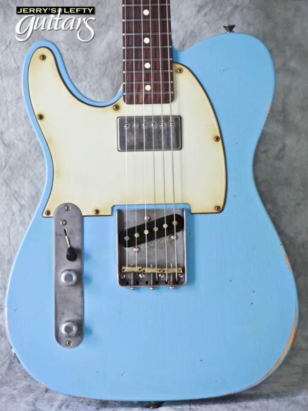 sale guitar for lefthanders new relic electric LsL Bad Bone Custom DeSoto Blue Leta Electric No.272 Close-up View