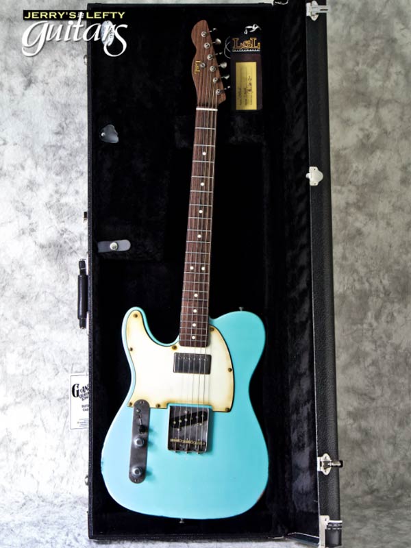 sale guitar for lefthanders new relic electric LsL Bad Bone Custom Seafoam Pearl Metallic Verbena No.271 Case View