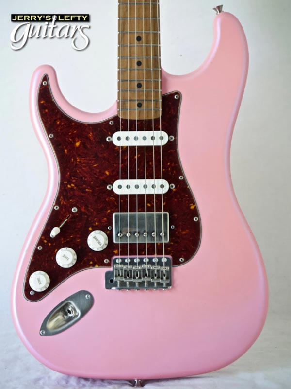 for sale left hand guitar new electric LsL Saticoy One B Ice Pink Pearl Metallic Close-up view