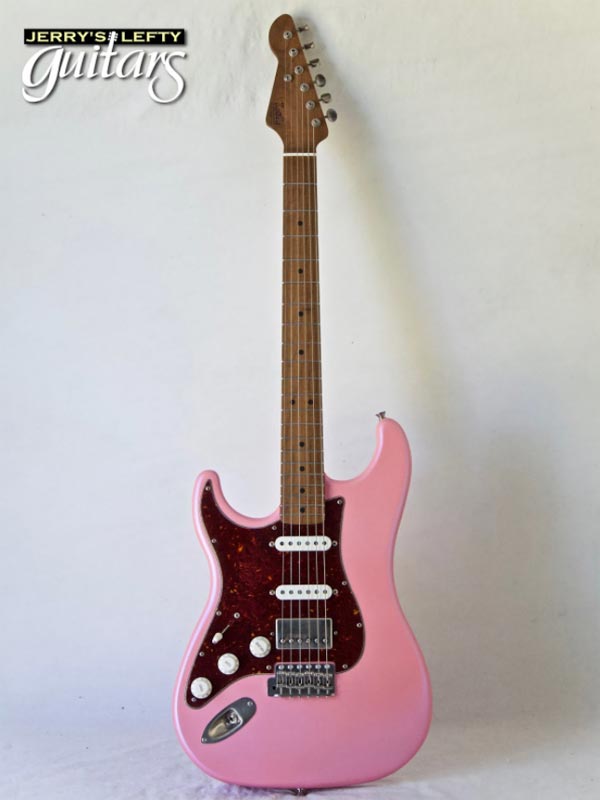 for sale left hand guitar new electric LsL Saticoy One B Ice Pink Pearl Metallic Front view