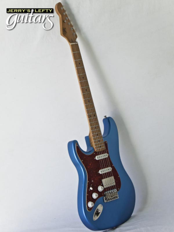 for sale left hand guitar new electric LsL Saticoy One B Lake Placid Blue Metallic Side view