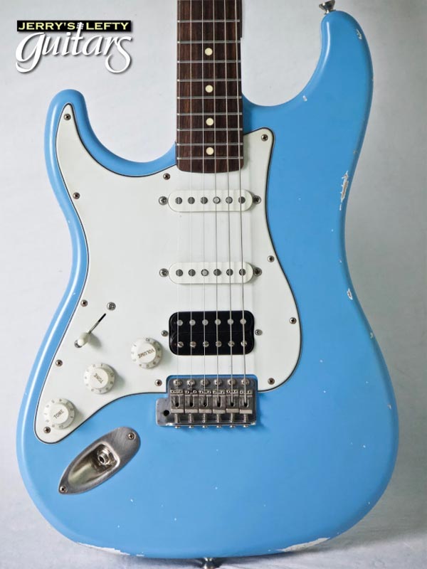for sale left hand guitar new electric relic LsL Saticoy One DeSoto Blue Close-up view