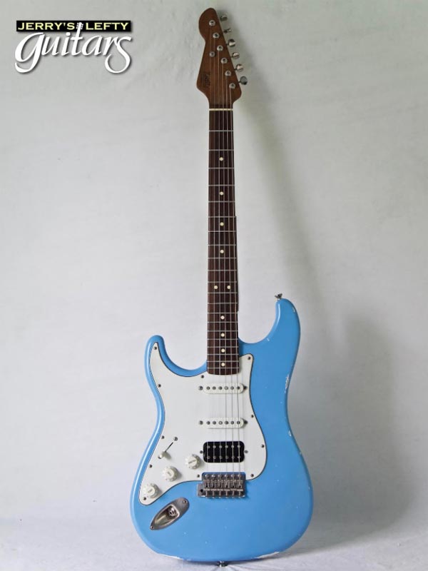 for sale left hand guitar new electric relic LsL Saticoy One DeSoto Blue Front view