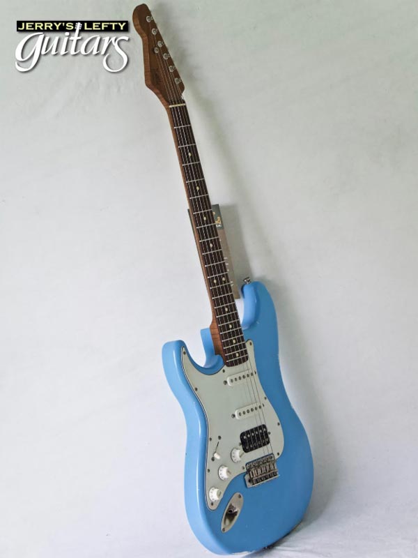 for sale left hand guitar new electric relic LsL Saticoy One DeSoto Blue Side view