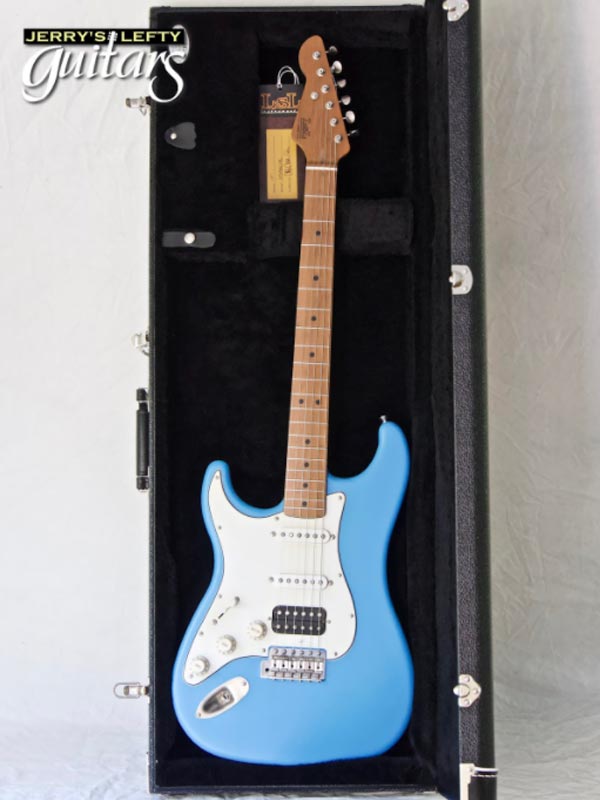 for sale left hand guitar new light relic LsL Saticoy One B DeSoto Blue Case view