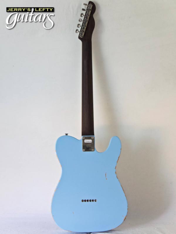 for sale left hand guitar new medium relic LsL T Bone Custom DeSoto Blue Back view