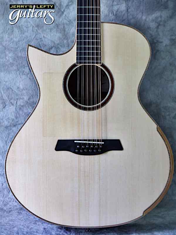 sale guitar for lefthanders new acoustic Maestro Original Series Singa Medium Jumbo Adirondack/Rosewood 12 string No.952 Close-up View