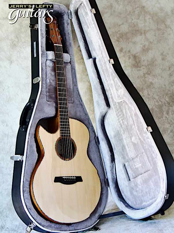 sale guitar for lefthanders new Maestro Raffles Small Jumbo Adirondack/Koa Custom No.637 Case View