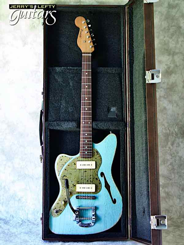 sale guitar for lefthanders new electric Paoletti 112 Lounge Surfgreen No.421 Case View