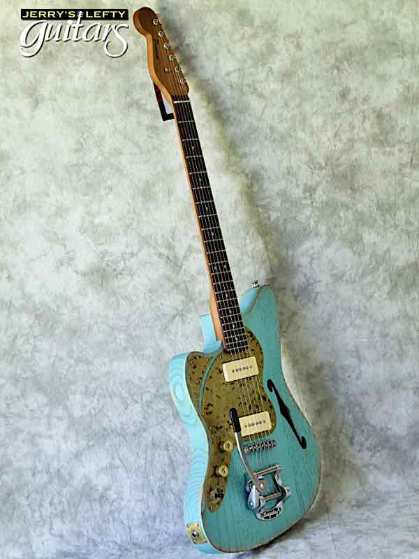 sale guitar for lefthanders new electric Paoletti 112 Lounge Surfgreen No.421 Side View