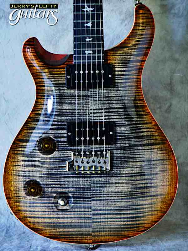 sale guitar for lefthanders used electric 2018 PRS Custom 22 Wood Library 10 Top Burnt Maple Leaf No.737 Close-up View
